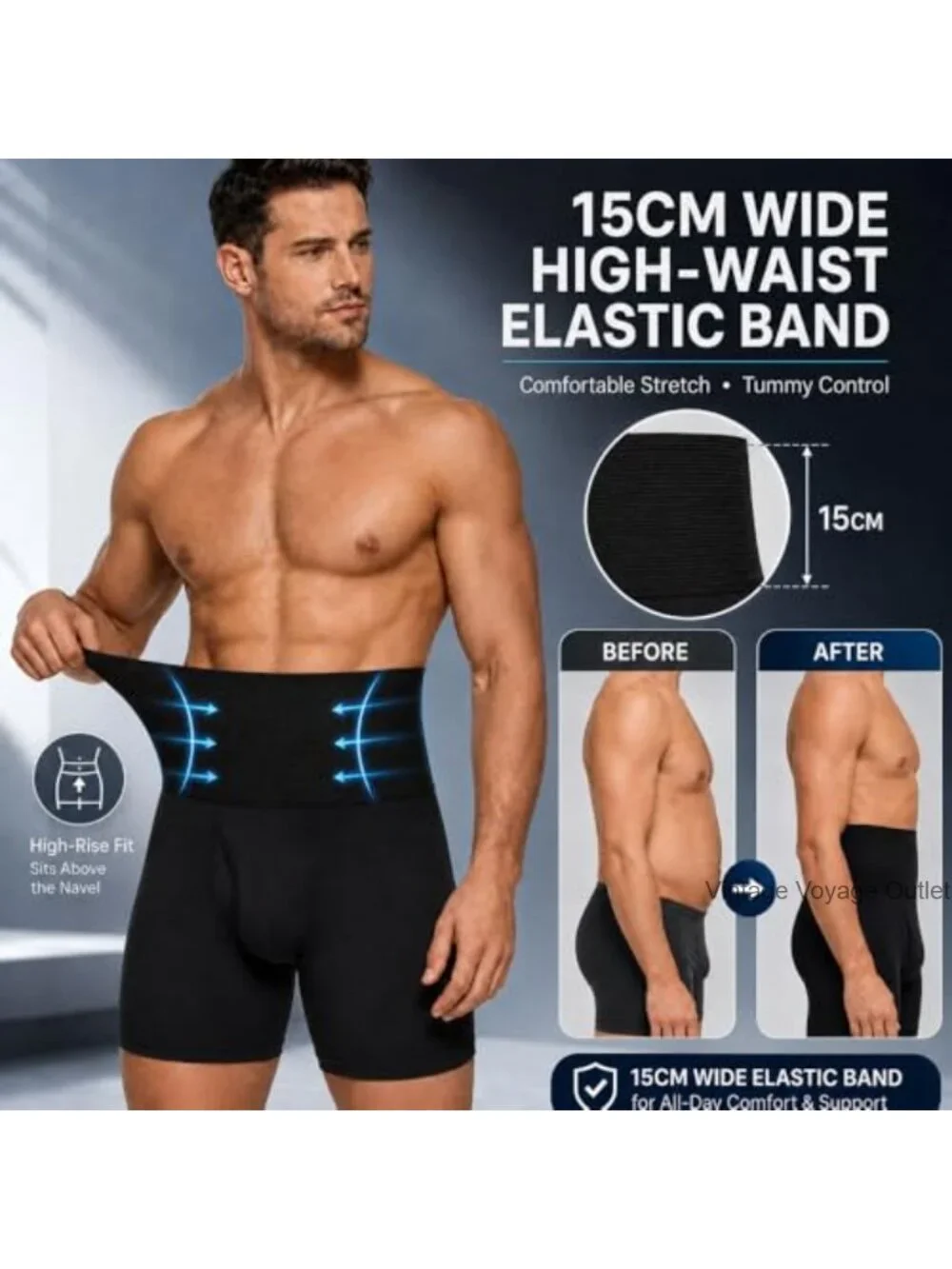 Men's Shapewear Shorts High Waist Tummy Control Compression